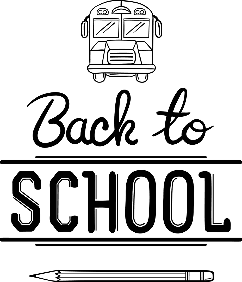 Transparent Back to School Illustration with School Bus