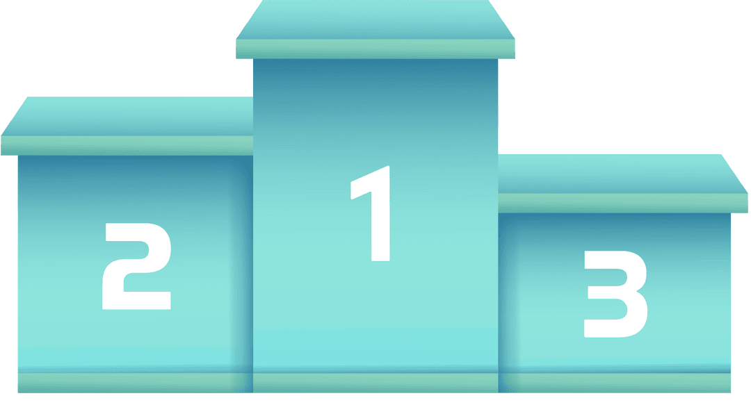 Transparent Teal Gradient Winners Podium Flat Design