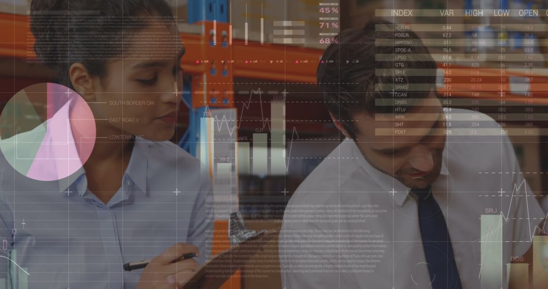 Warehouse Team Analyzing Data for Global Shipping Efficiency