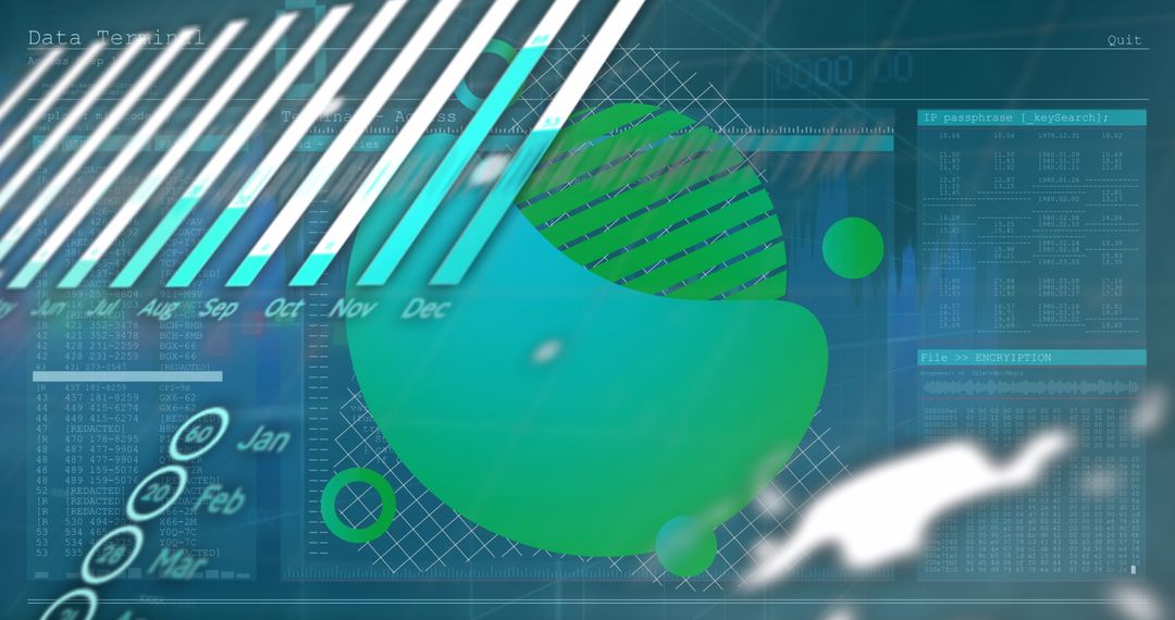 Abstract Data Processing Interface with Digital Globe Concept