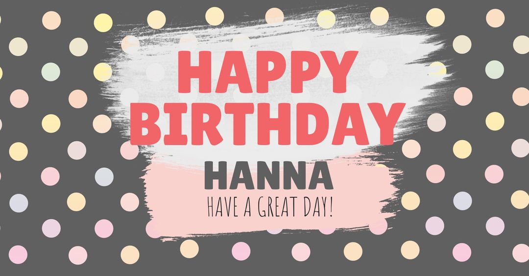 Polka-Dotted Happy Birthday Template with Customizable Text - Download Free Stock Templates Pikwizard.com