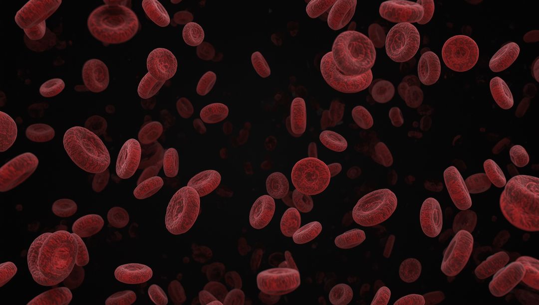 3D Render of Red Blood Cells Flowing in Vein