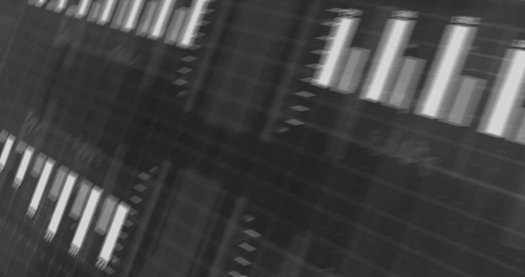 Abstract Digital Interface with Financial Data Processing Graphics