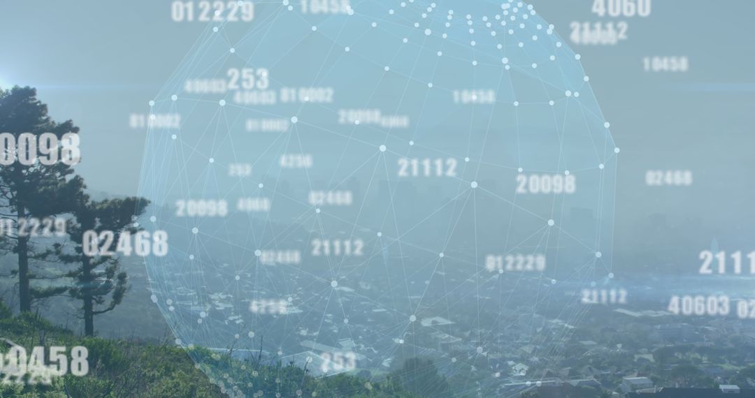 Global Data Processing Inspiration with Cityscape Background