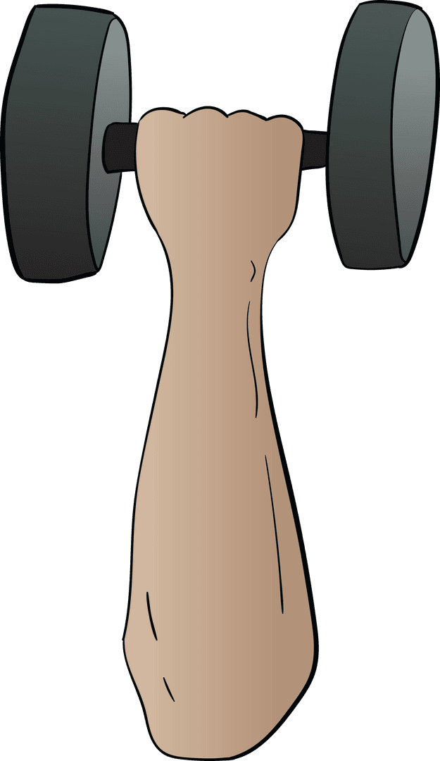 Transparent Vector Hand Lifting Dumbbell for Fitness Concepts