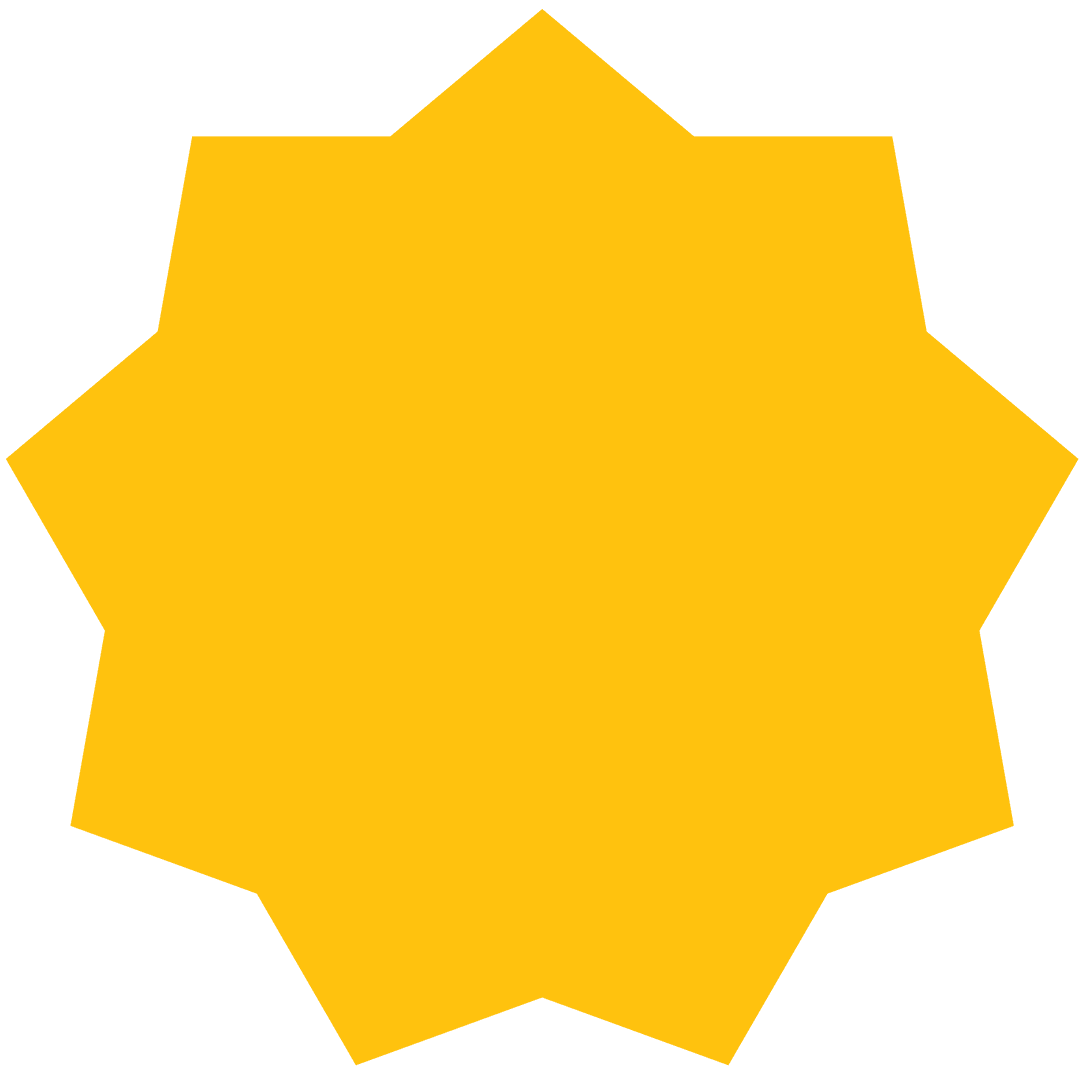 Yellow Star Shape on Transparent Background Vector Design