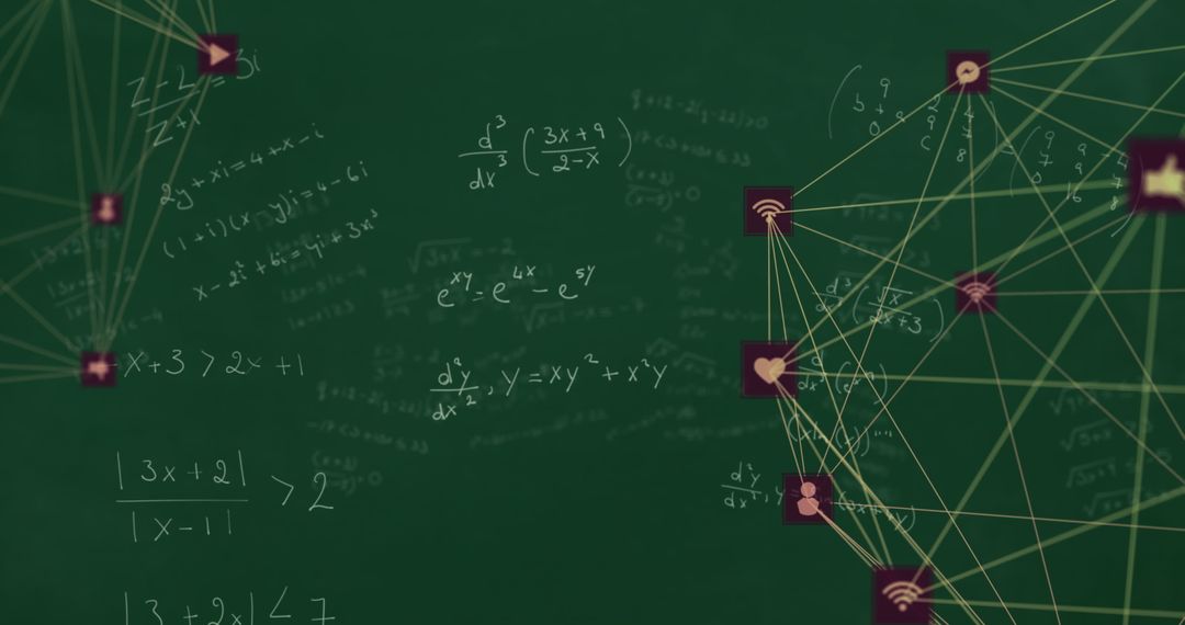 Digital Connections Overlapping Mathematical Equations
