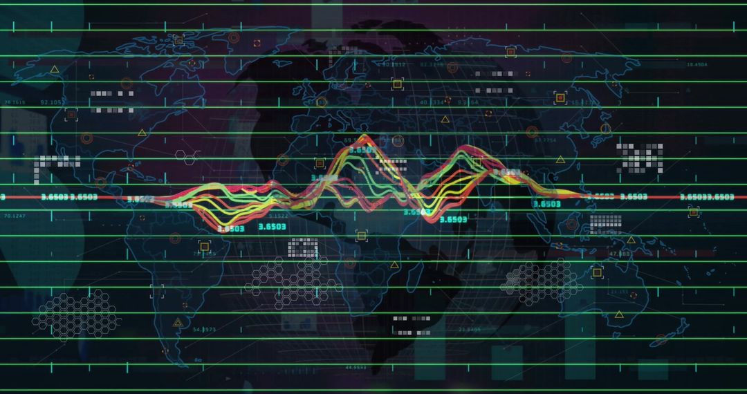 Financial Data Analysis on World Map Background