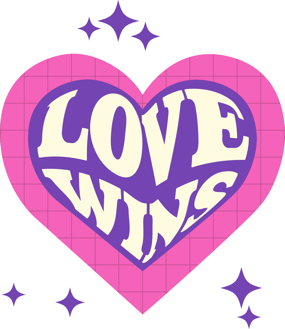 Transparent Heart Design with Love Wins Message