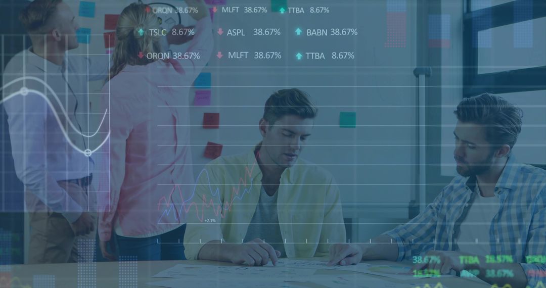Business Team Collaborating with Financial Analysis