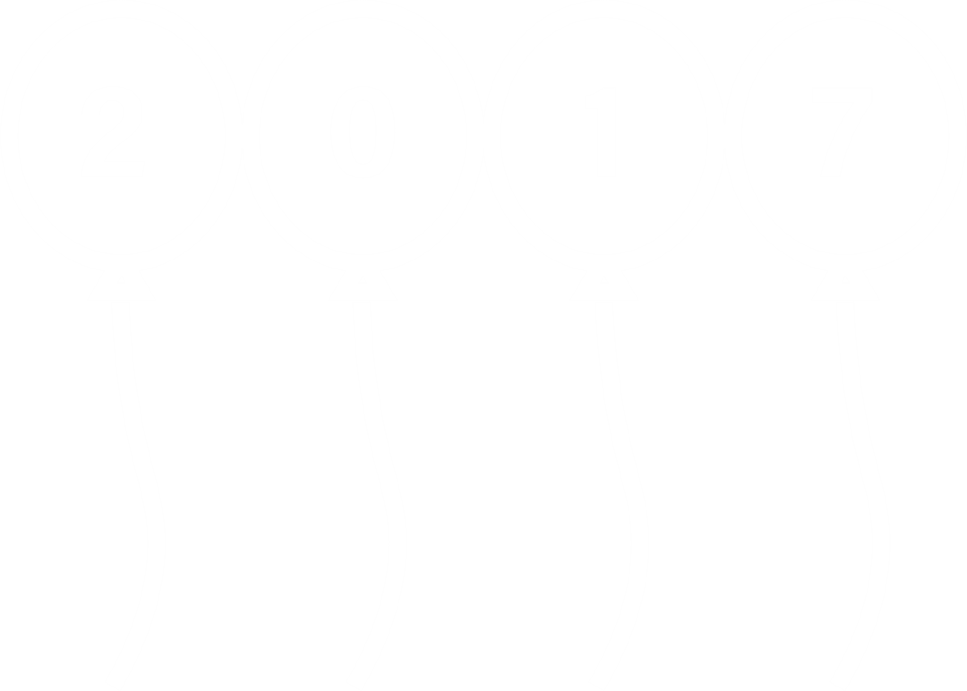 Transparent 2017 Balloons with Numbers on Banners