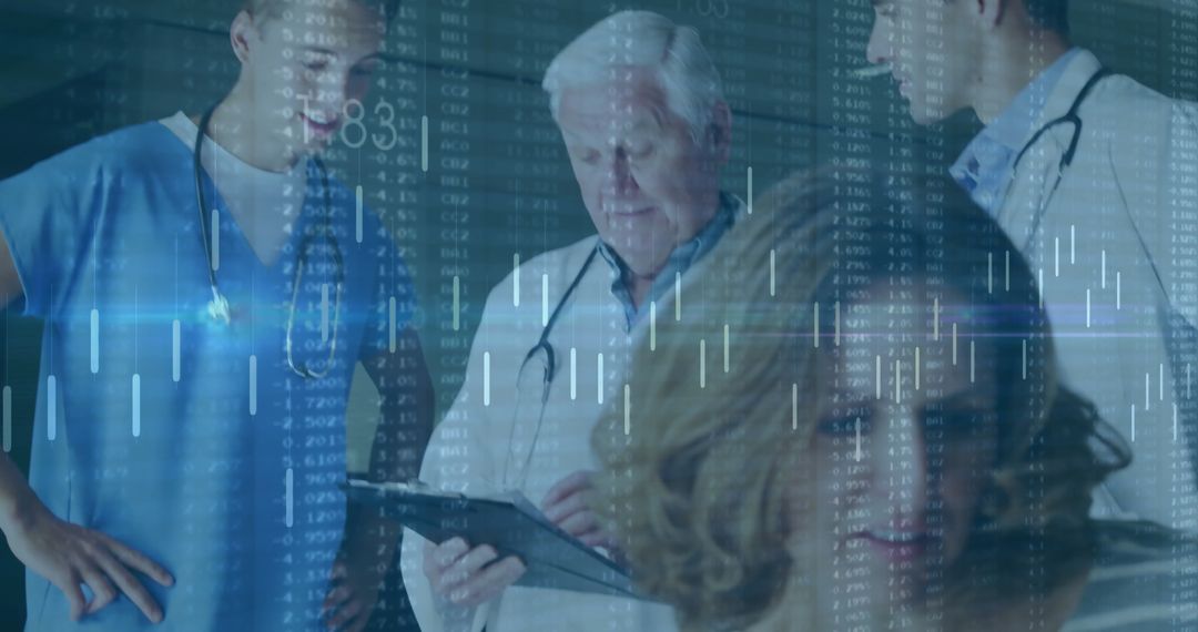 Doctors Collaborating Using Medical Technology and Data Analytics