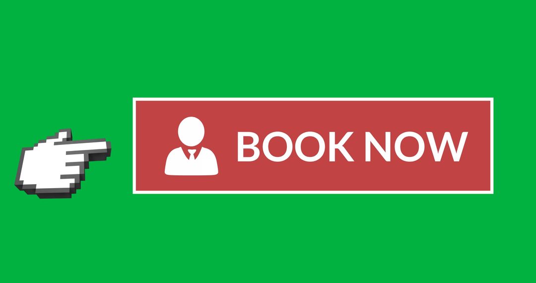 Digital Book Now Button with Pointing Hand Icon