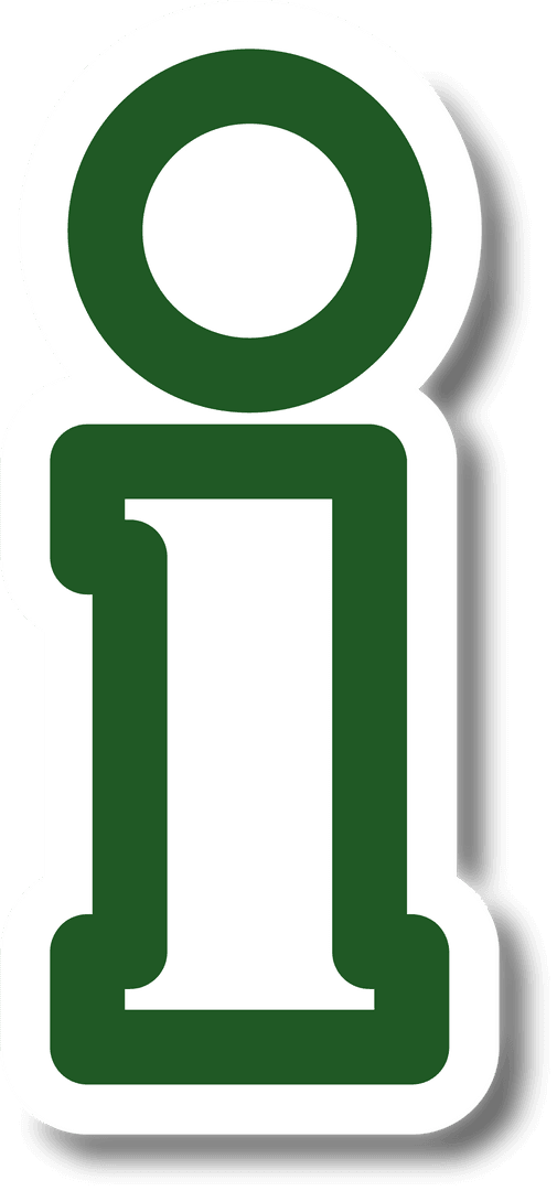 Green Letter I on Transparent Background Isolated Vector