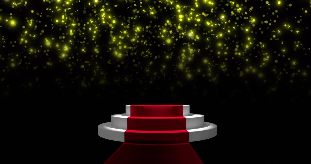 Luxurious Red Carpet Stage with Glowing Lights