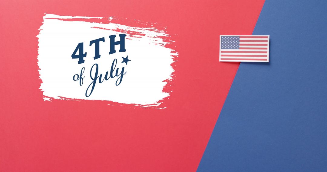 USA Independence Day Celebration with Flag and Text Design