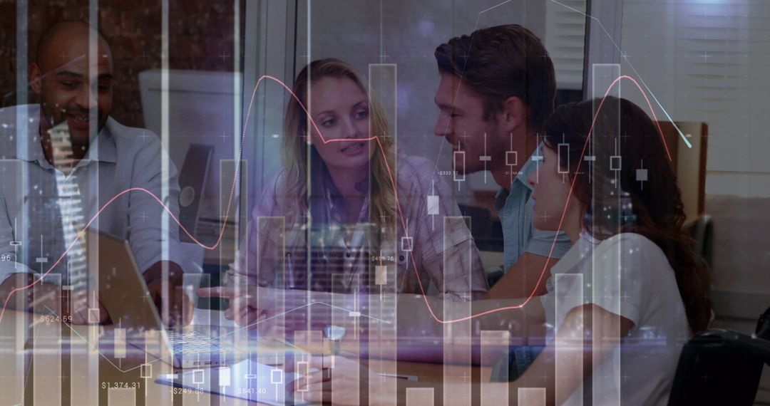 Business Team Analyzing Financial Data and Trends
