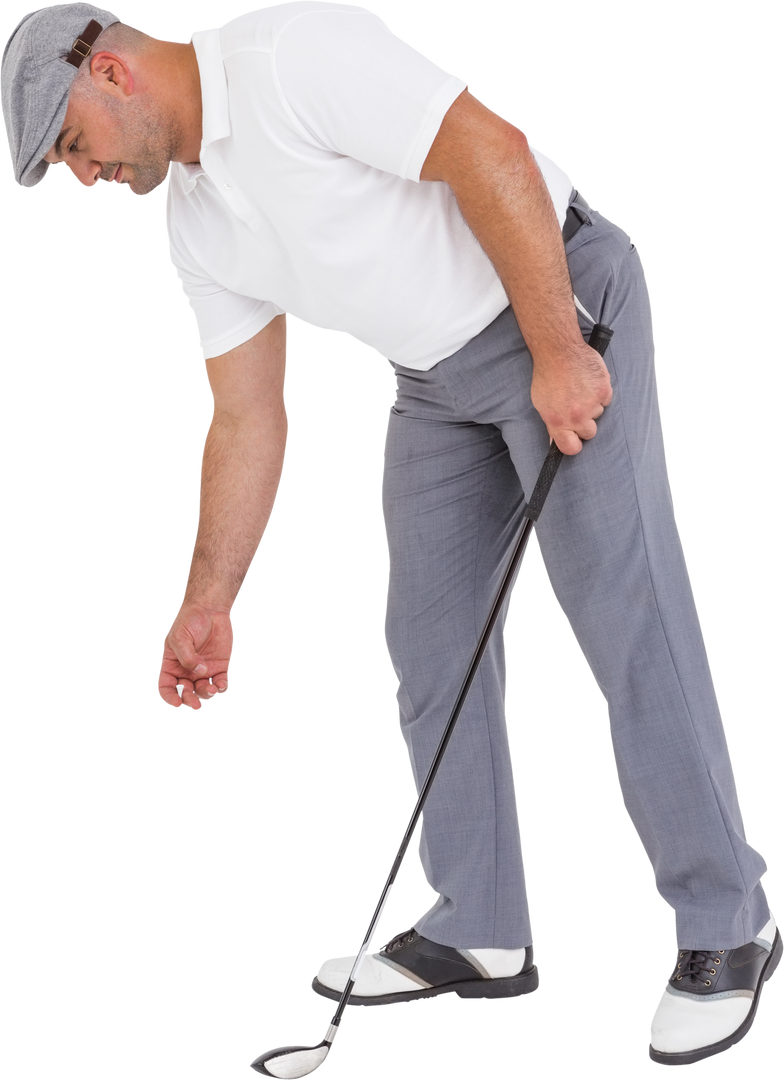 Transparent Mature Golf Player Picking Up Golf Ball - Download Free Stock Images Pikwizard.com