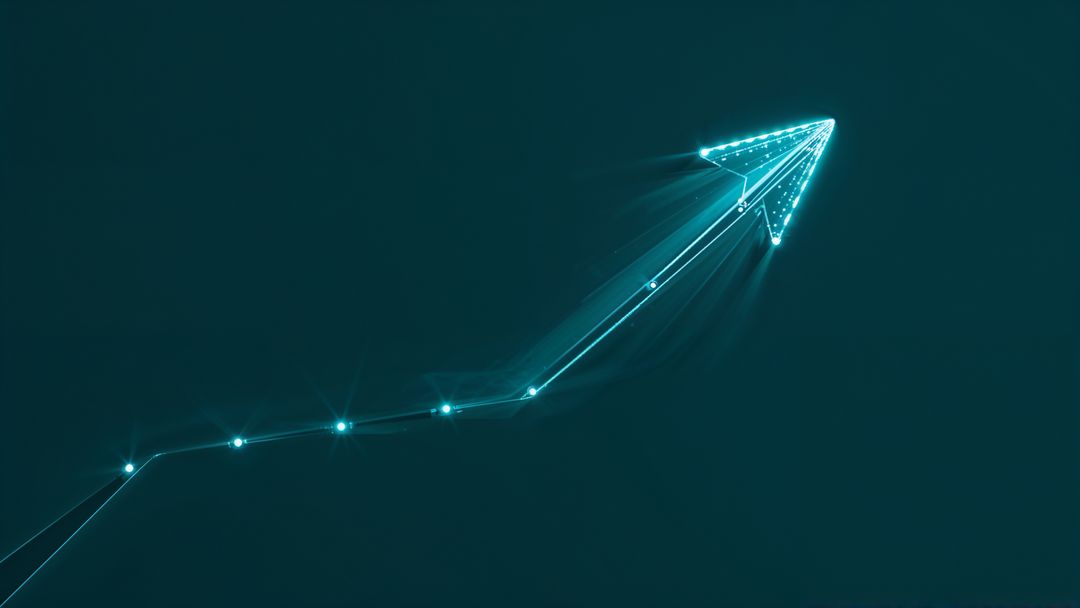 Futuristic Neon Arrow Symbolizing Digital Progress