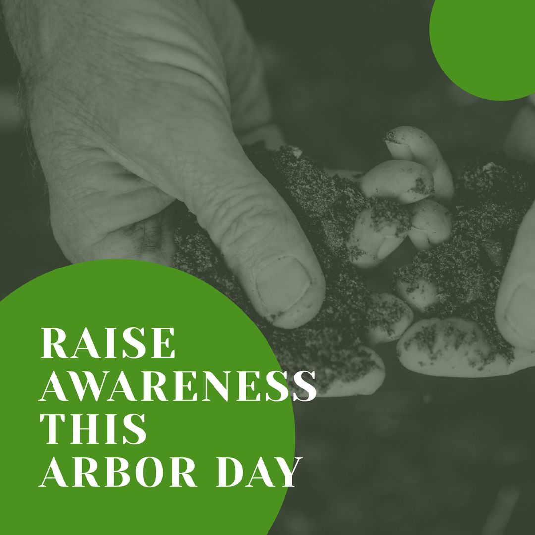 Hands Holding Soil Promotion on Arbor Day
