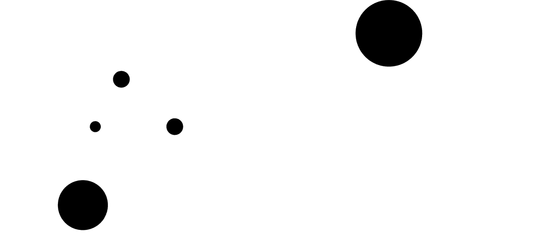 Abstract Transparent Orbit Model with Black Dots and White Ring