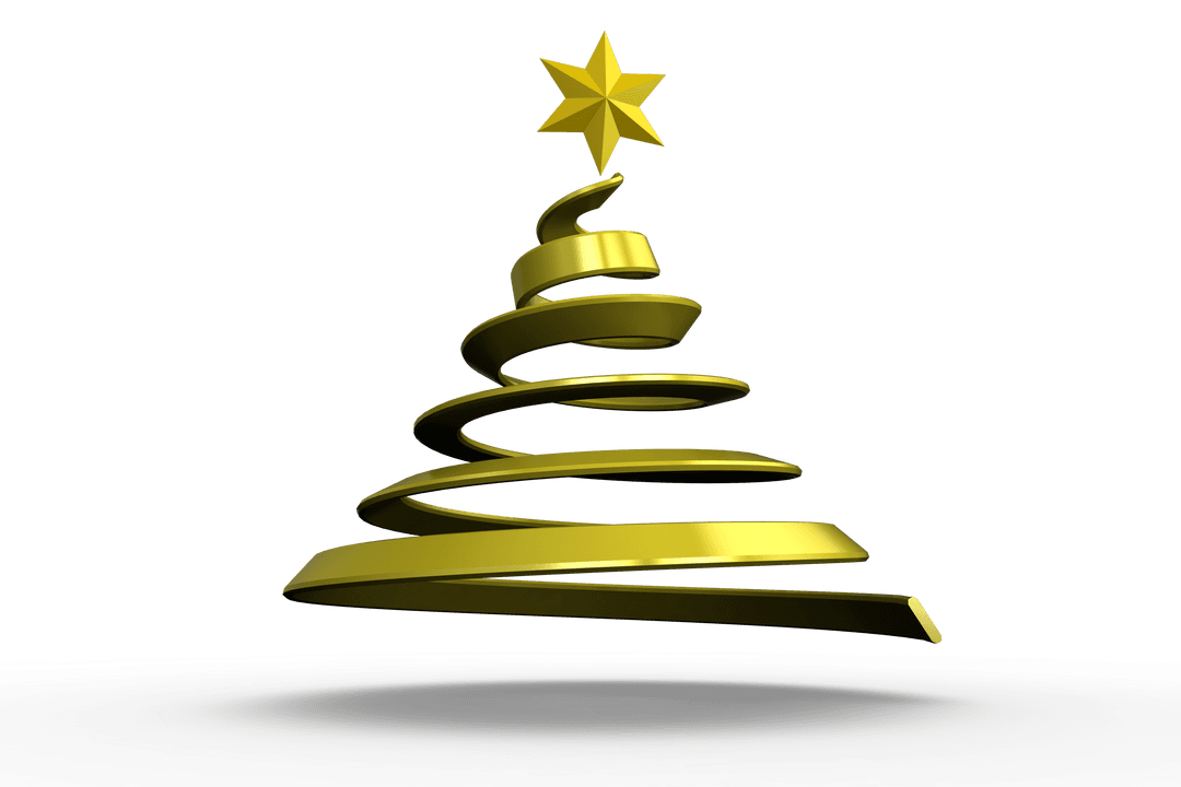 Transparent Vector Christmas Tree Decoration with Star Topper