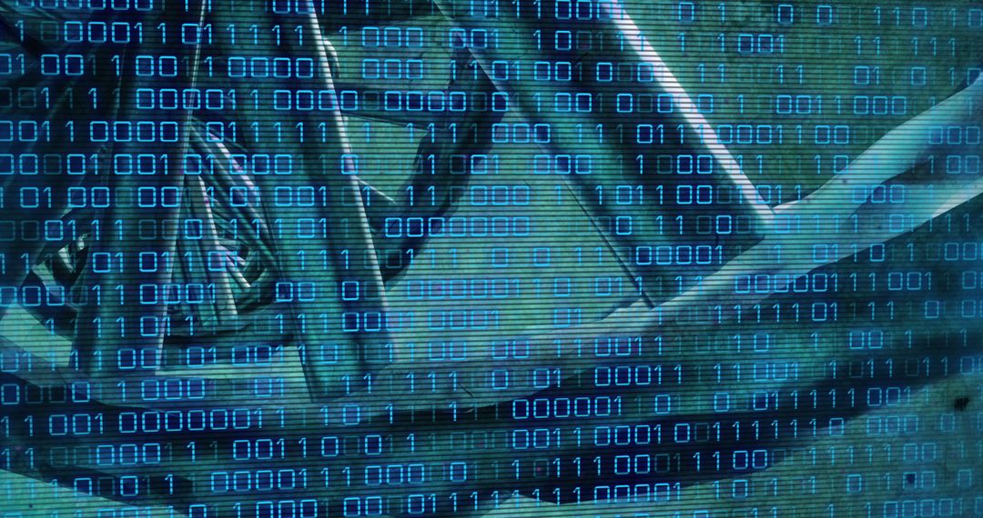 DNA Helix Over Binary Code Symbolizing Data Integration