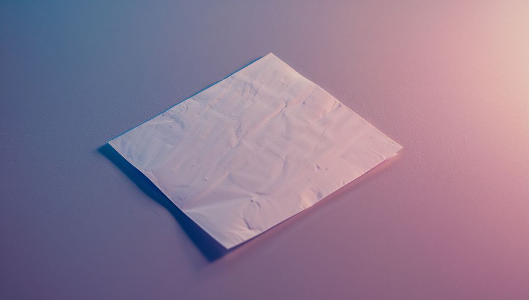 Crumpled White Sheet on Gradient Background with Artistic Lighting