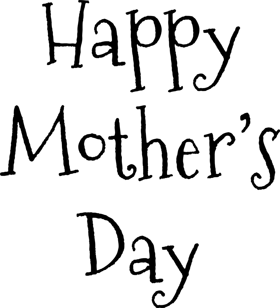 Happy Mother's Day Text on Transparent Background Vector