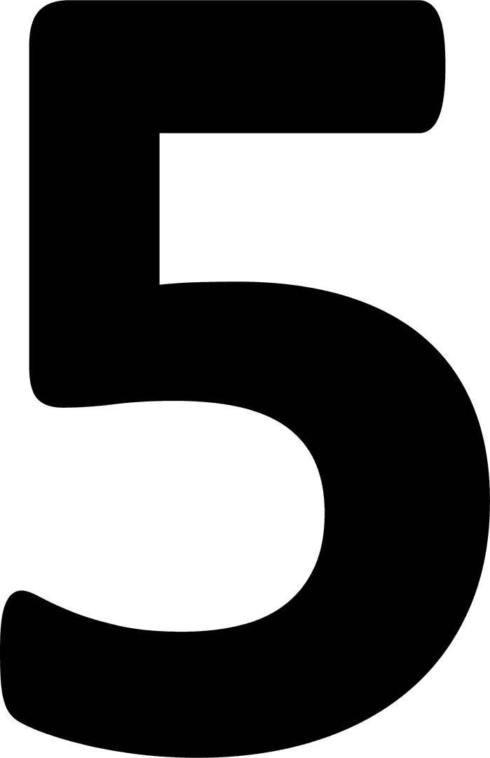 Black Number 5 on Transparent Background, Isolated Digit Symbol - Download Free Stock Images Pikwizard.com