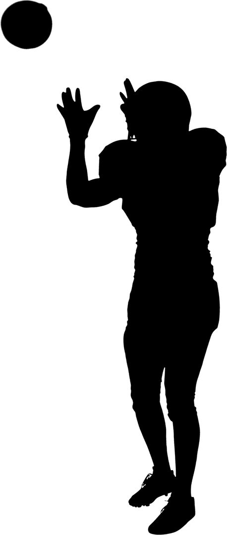 Transparent Silhouette of Male American Football Player Shouting