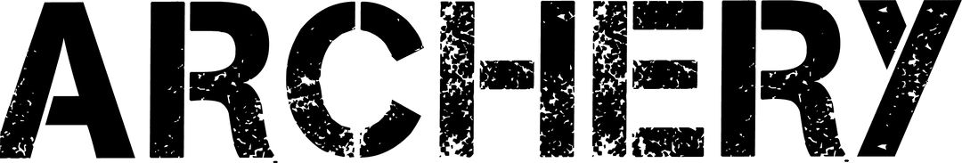 Digital Black Archery Text on Transparent Background