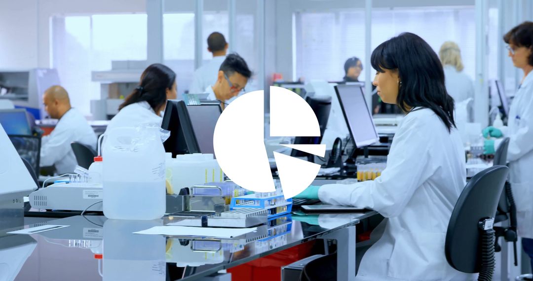 Team of Diverse Scientists Conducting Research in High-Tech Laboratory