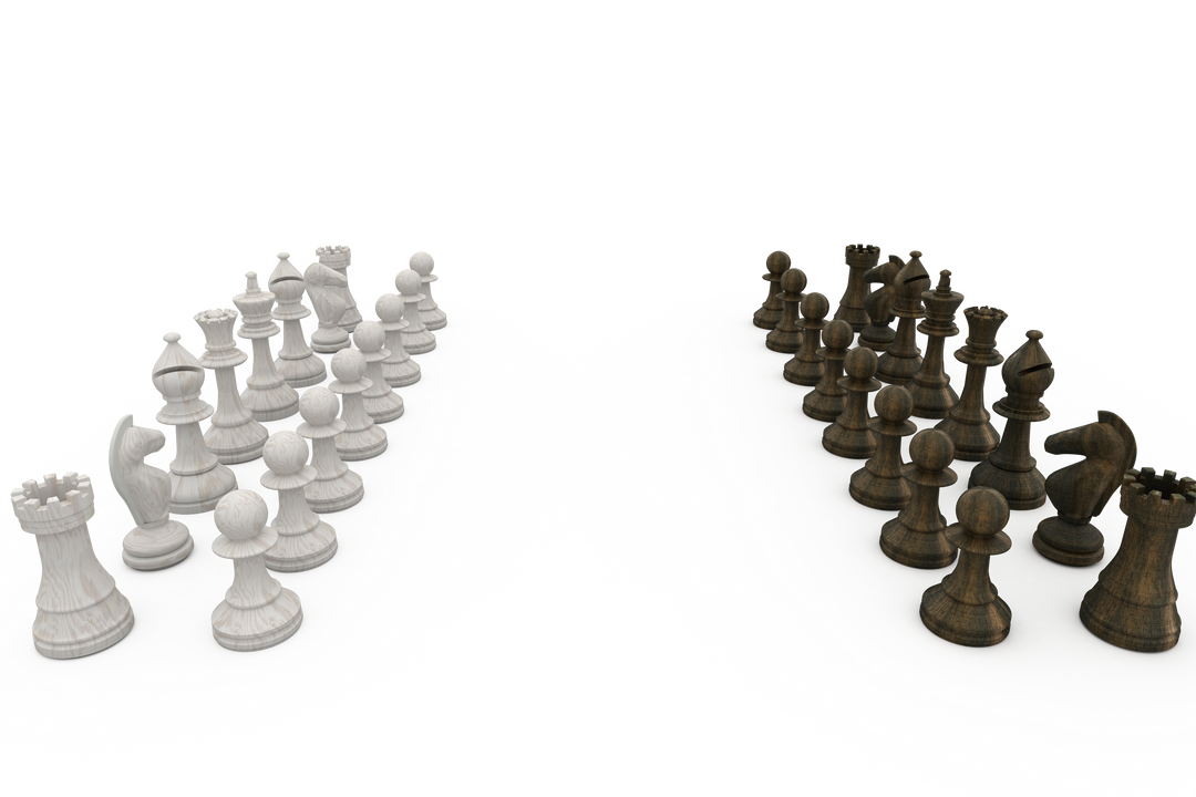 Transparent Background Wooden Chess Pieces Facing Off - Download Free Stock Images Pikwizard.com