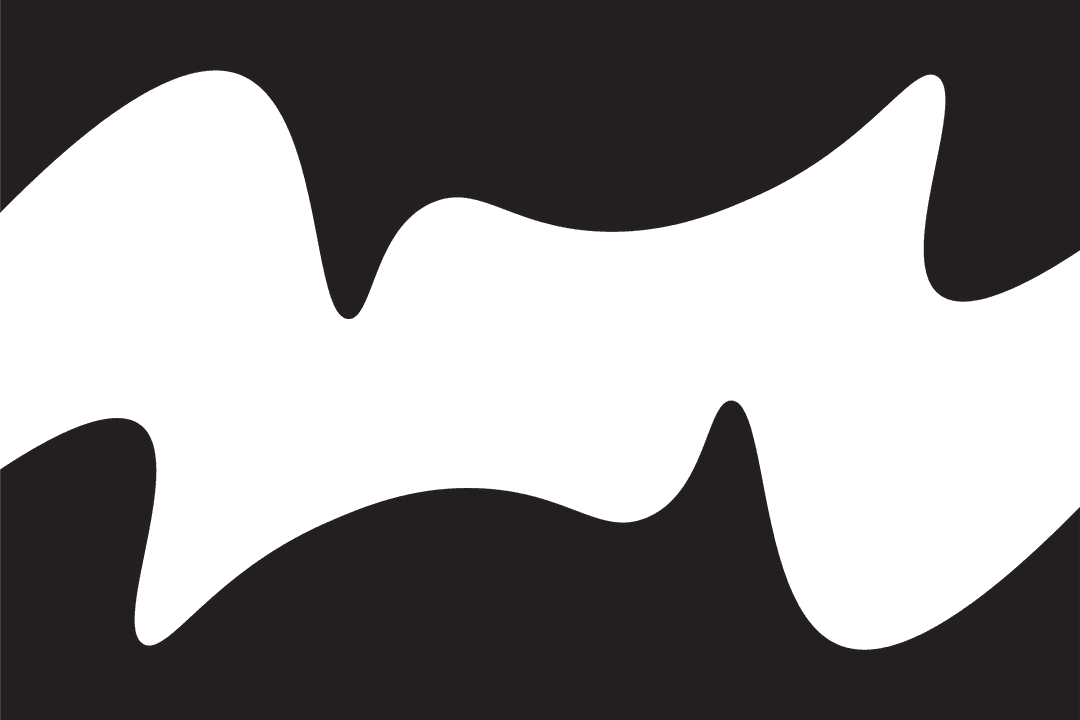 Organic Black Abstract Curves with Transparent Background