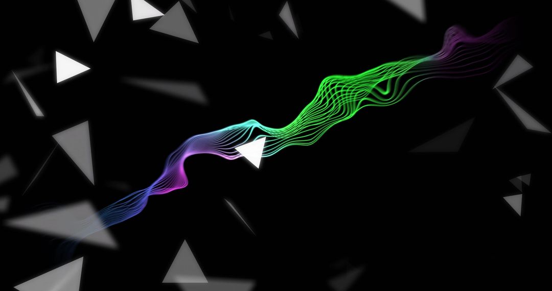 Vibrant Colorful Wave Flow Over Abstract Geometric Shapes