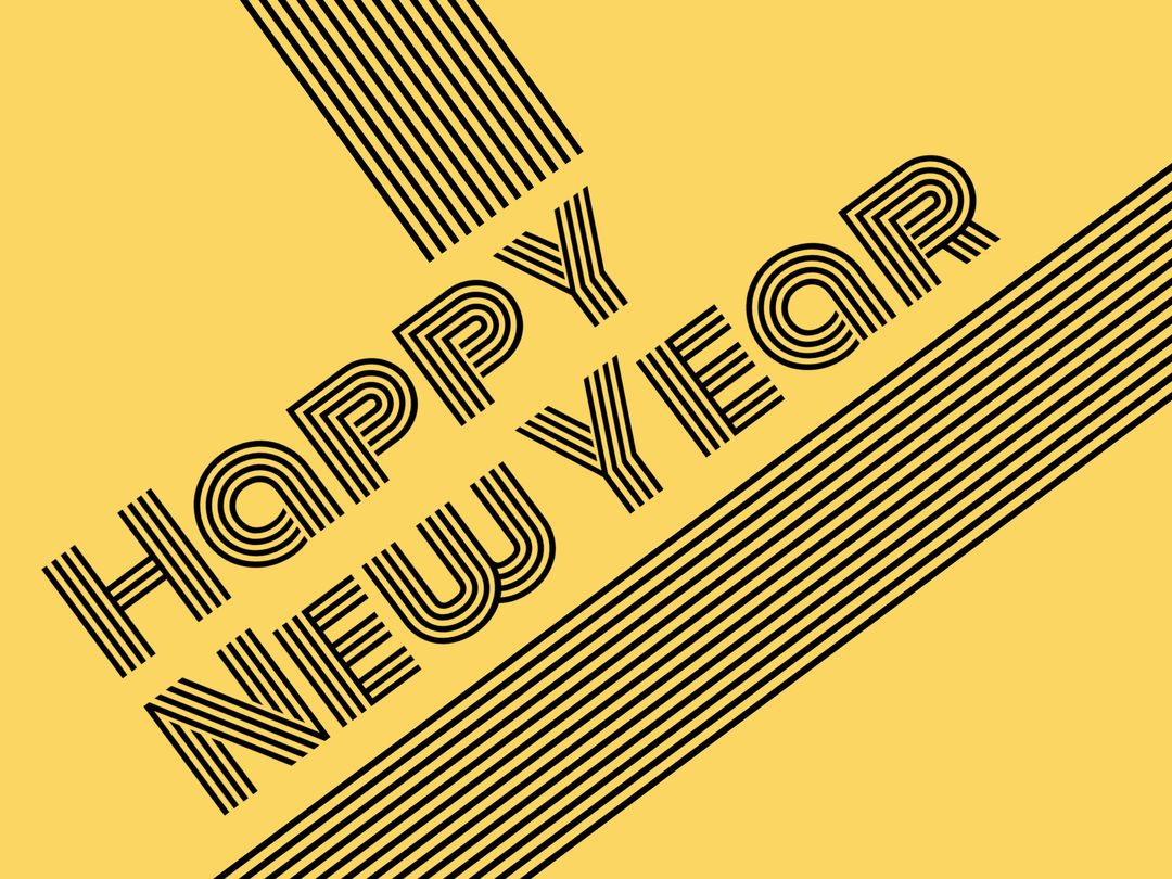 Bold Typography Happy New Year Greeting on Vibrant Background