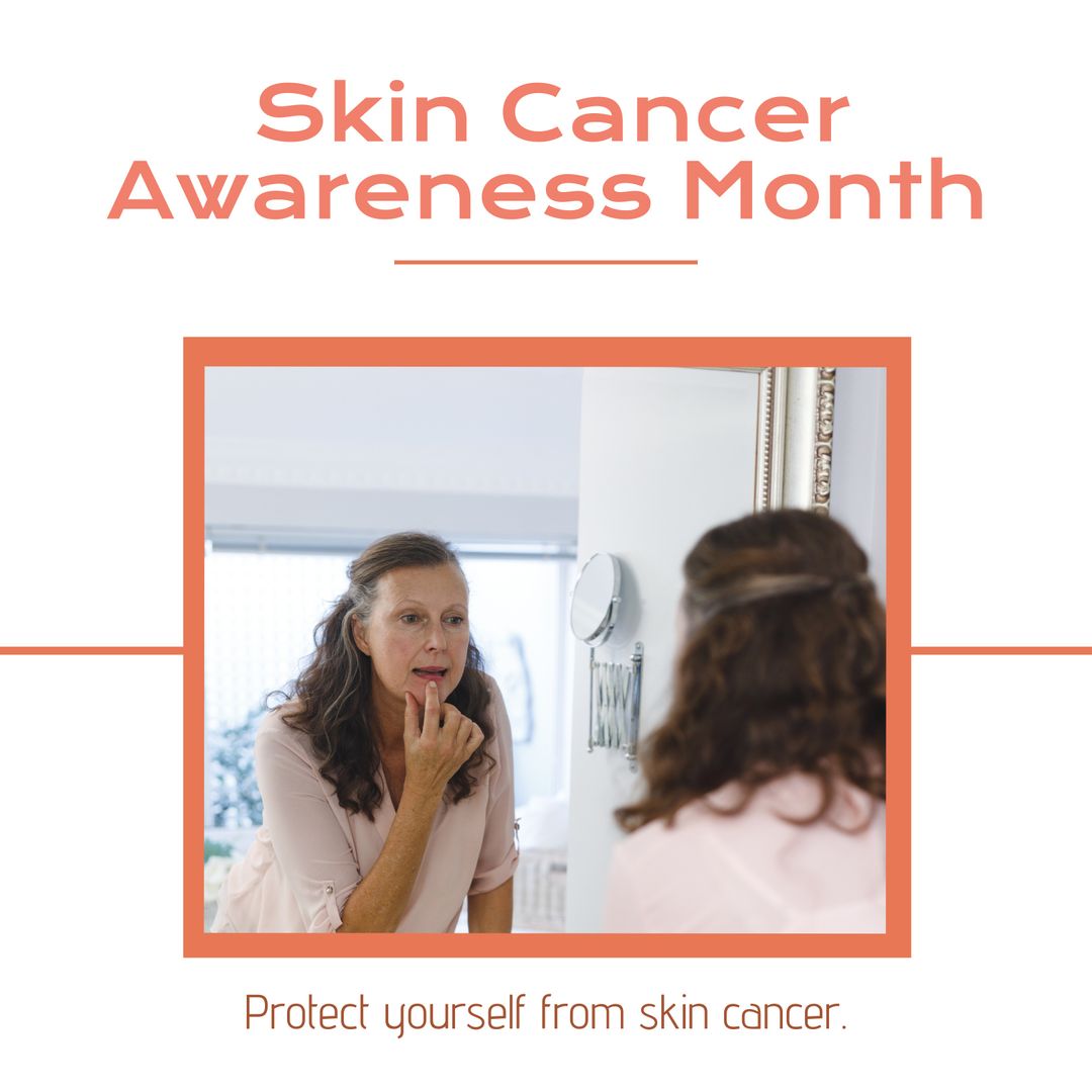 Skin Cancer Awareness Month with Woman Checking Skin