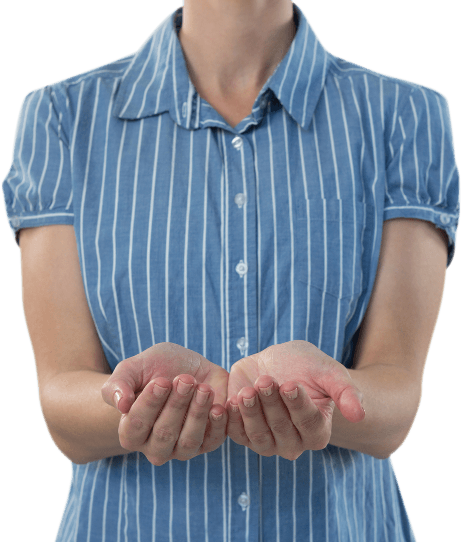Caucasian Woman Hands Cupped Forward Transparent Background Symbol