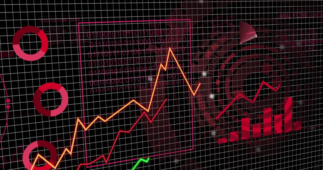 Dynamic Financial Data Visualization on Grid Background