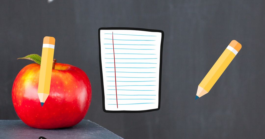 Education Icons Overlay on Apple and Blackboard