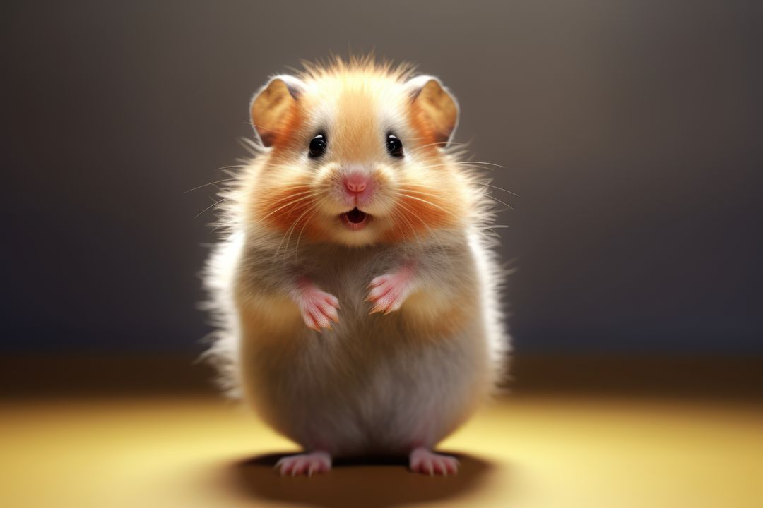 Close up of cute hamster on grey background, created using generative ai technology - Free Images, Stock Photos and Pictures on Pikwizard.com