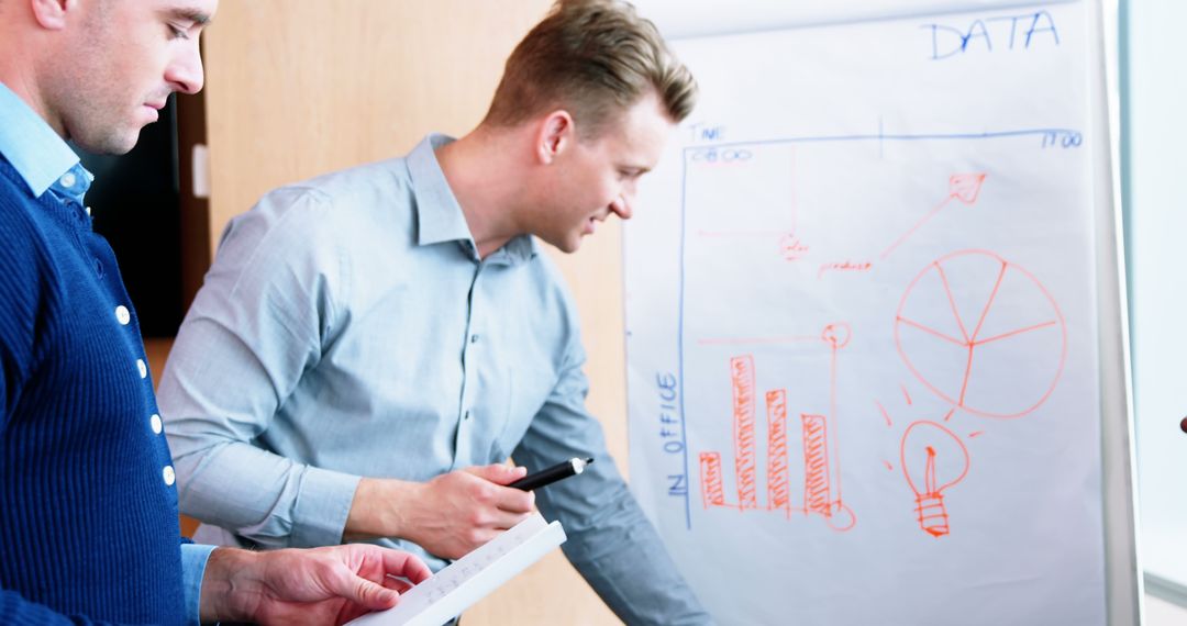 Business Team Analyzing Data on Whiteboard During Meeting - Free Images, Stock Photos and Pictures on Pikwizard.com