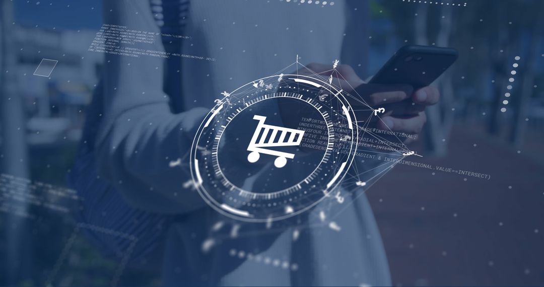 Digital Shopping Concept with Tech and Finance Elements