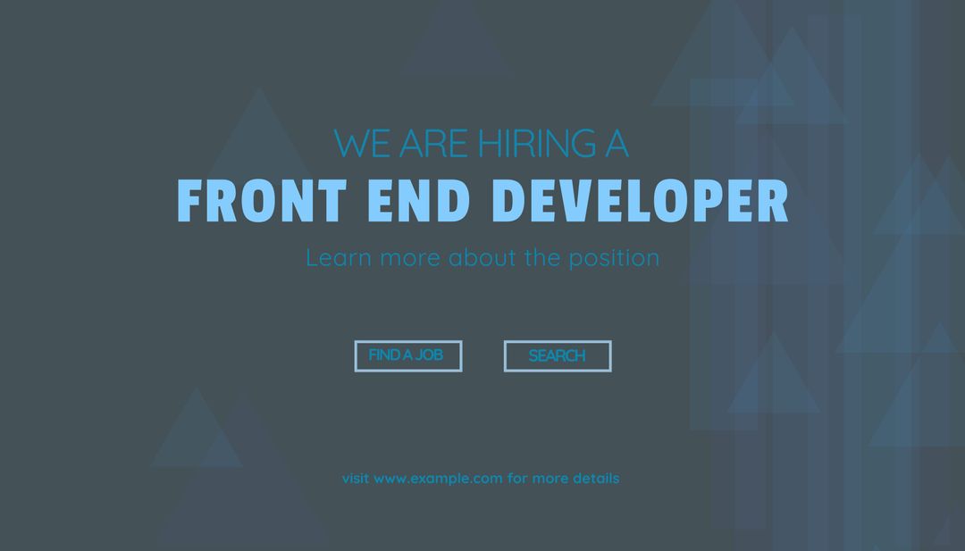 We Are Hiring Front End Developer Recruitment Notice - Download Free Stock Templates Pikwizard.com