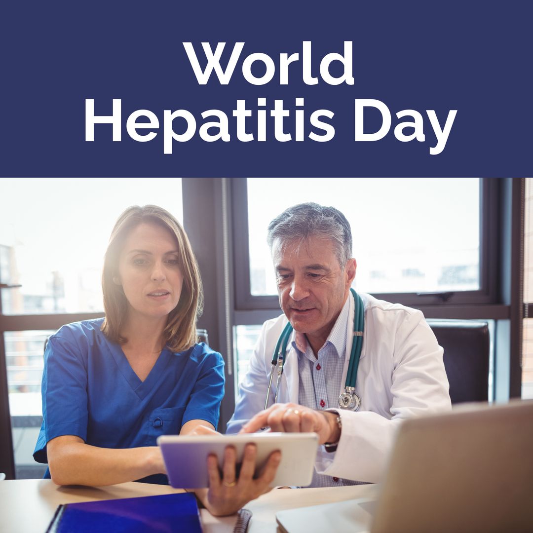 Doctors Collaborating at Clinic for World Hepatitis Day Awareness