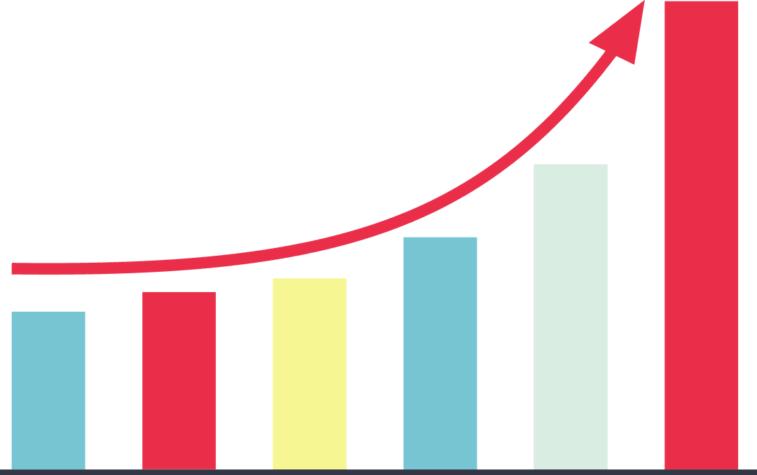 Red Arrow and Diagram Icon with Transparent Background Vector