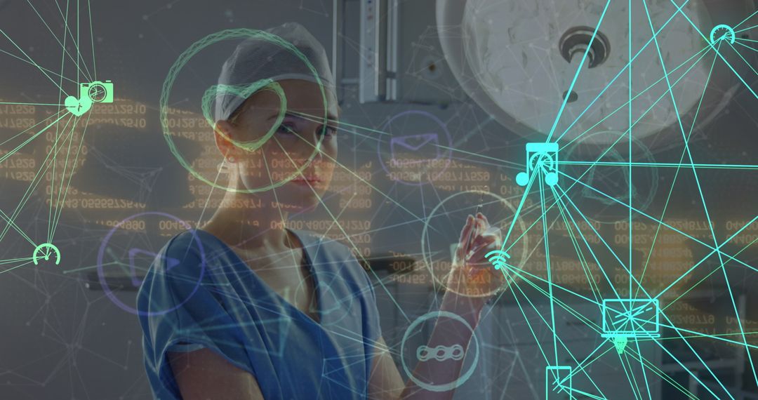 Innovative Technology in Medicine: Doctor Interacting with Digital Interface