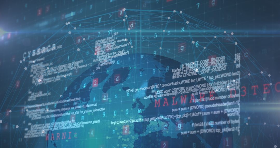 Digital Data Network Overlay on Global Map