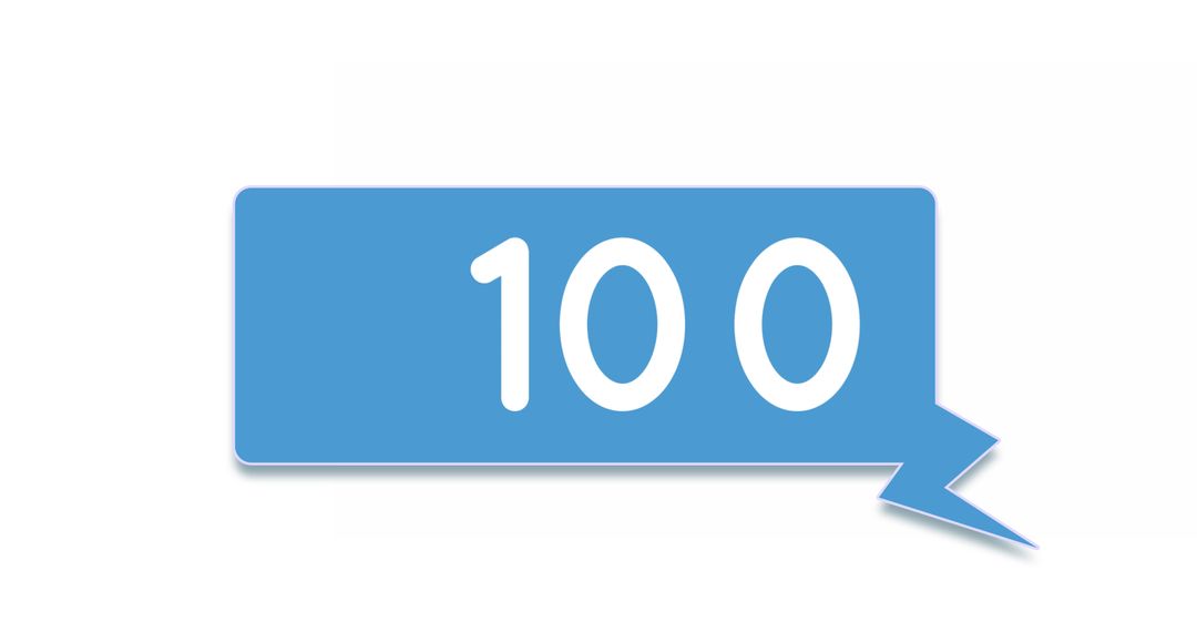 Blue Chat Box with Numeric Icon for Social Media Engagement